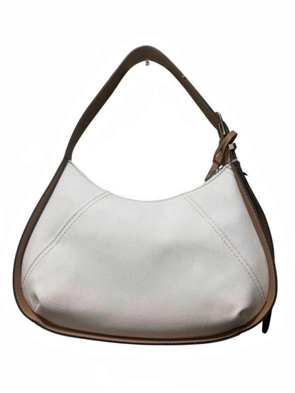 True Religion Horseshoe Shoulder Bag in White & Brown
